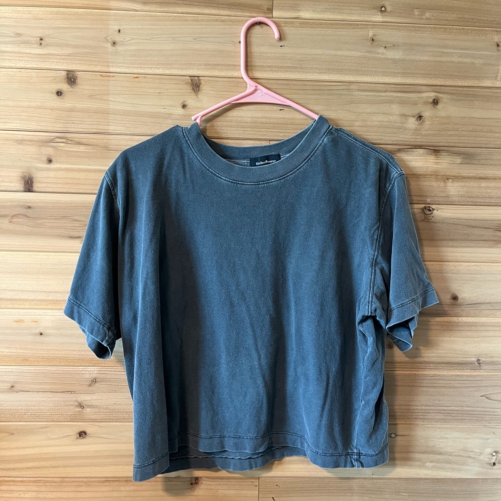 Richer Poorer Washed Gray Boxy Crewneck Tee